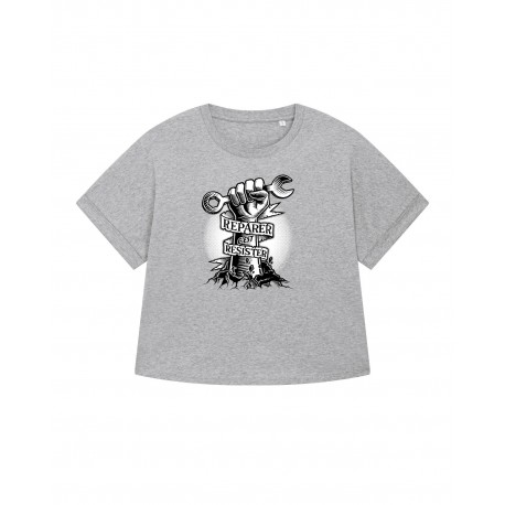 T-Shirt Réparer c'est résister - gris chiné