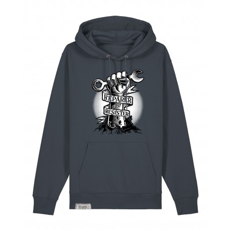 Sweat Réparer c'est résister - gris chiné